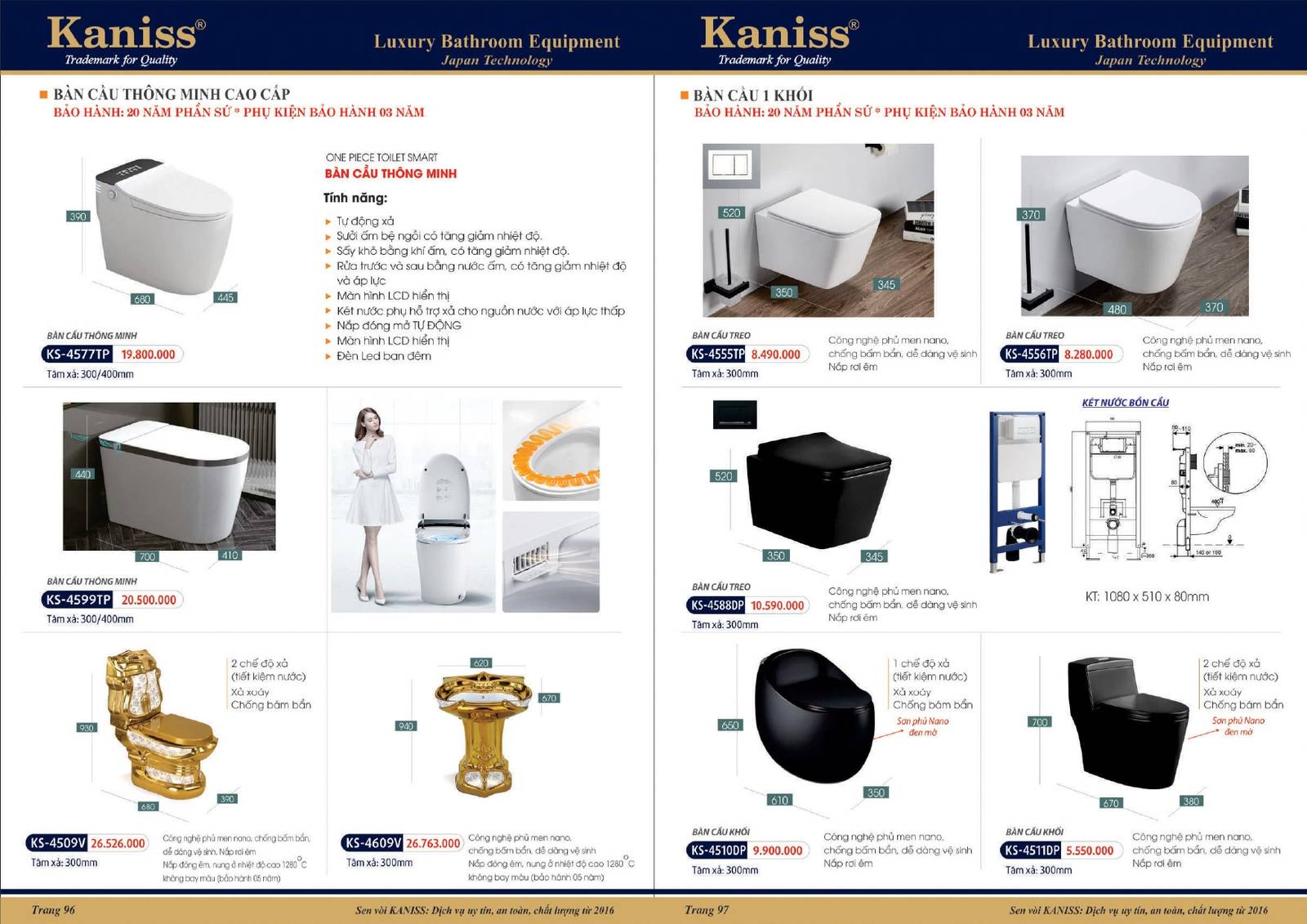 Catalogue và Bảng giá Thiết bị vệ sinh KANISS mới nhất /Page 49